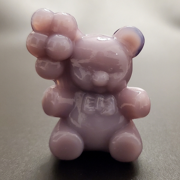 Vntg Boyd "Patrick the Bear" Opaque Amythest Purple Lavender Slag Glass - Picture 6 of 8